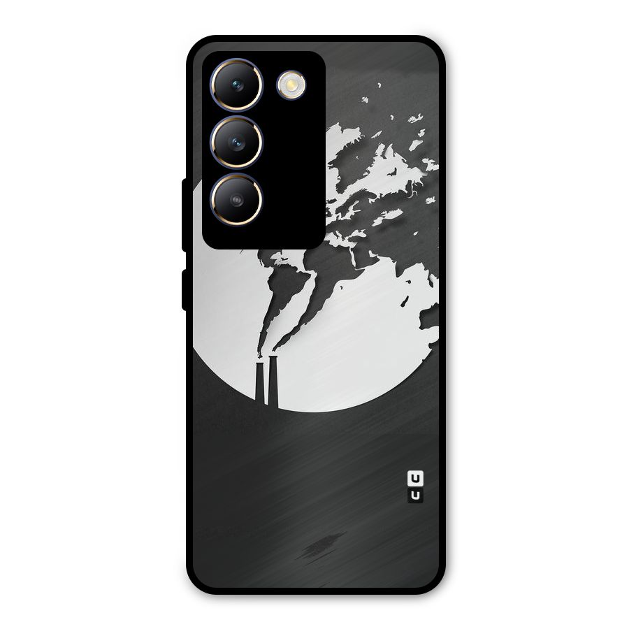 Disorted Design Black Metal Back Case for Vivo Y200e