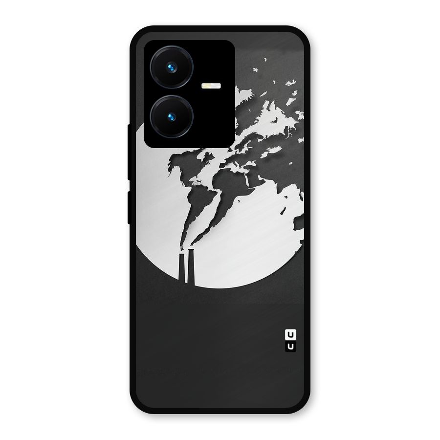 Disorted Design Black Metal Back Case for Vivo Y22