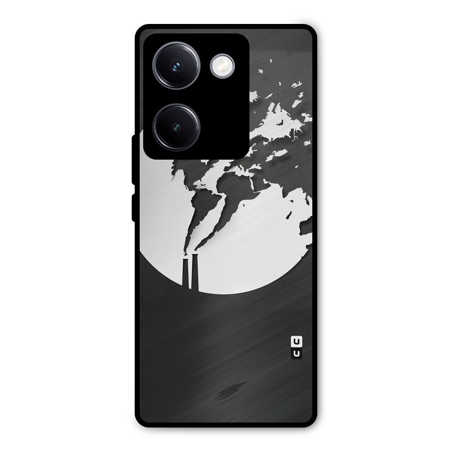 Disorted Design Black Metal Back Case for Vivo Y300 Plus