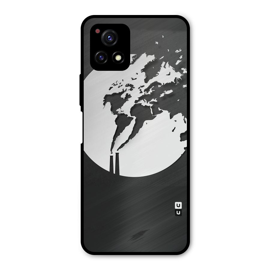 Disorted Design Black Metal Back Case for Vivo Y72 5G