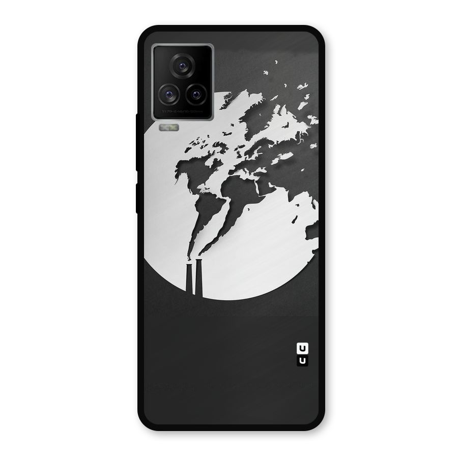 Disorted Design Black Metal Back Case for iQOO 7 Legend 5G