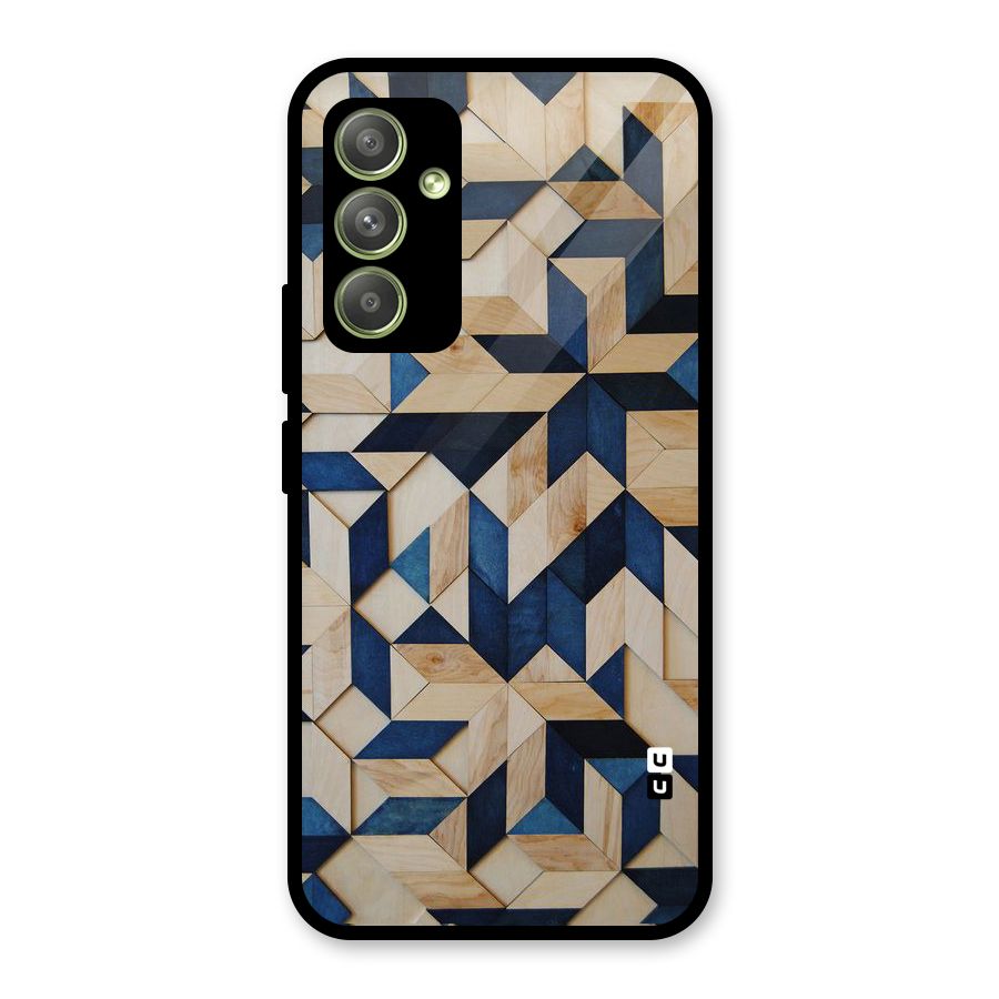 Disorted Wood Blue Glass Back Case for Galaxy A54