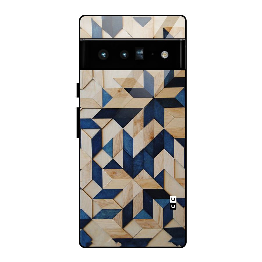 Disorted Wood Blue Glass Back Case for Google Pixel 6 Pro