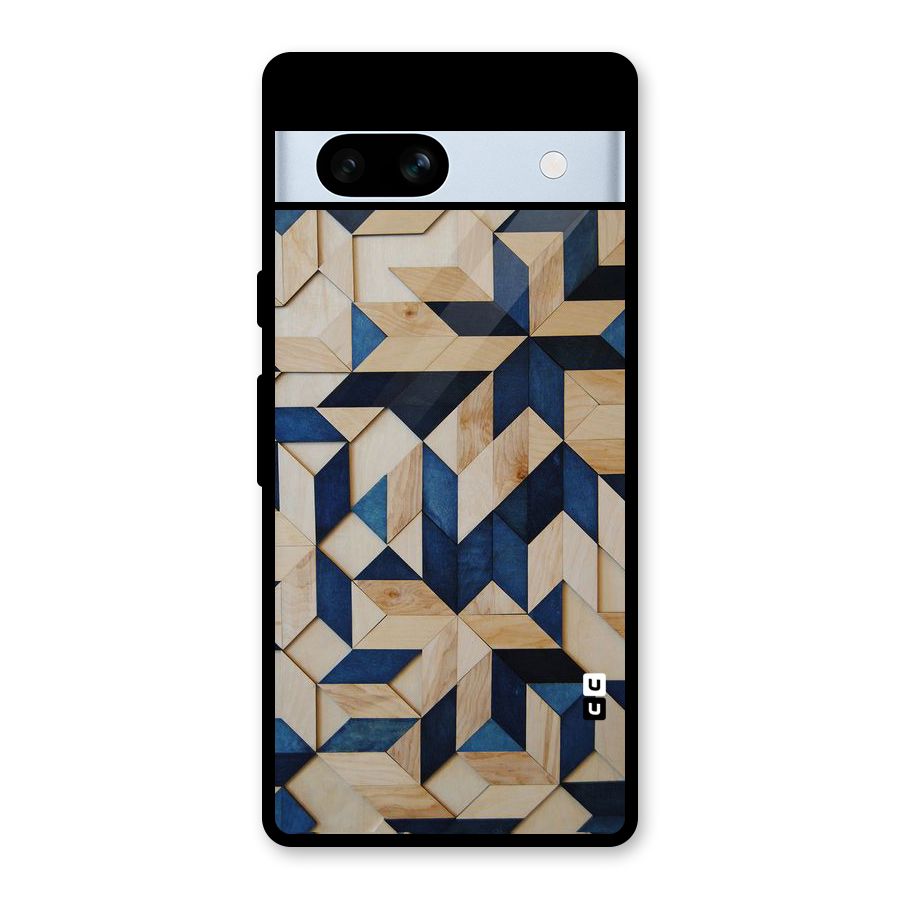 Disorted Wood Blue Glass Back Case for Google Pixel 7a