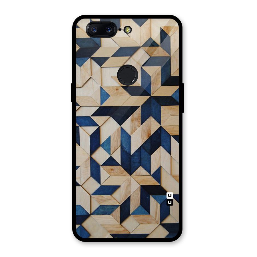Disorted Wood Blue Glass Back Case for OnePlus 5T