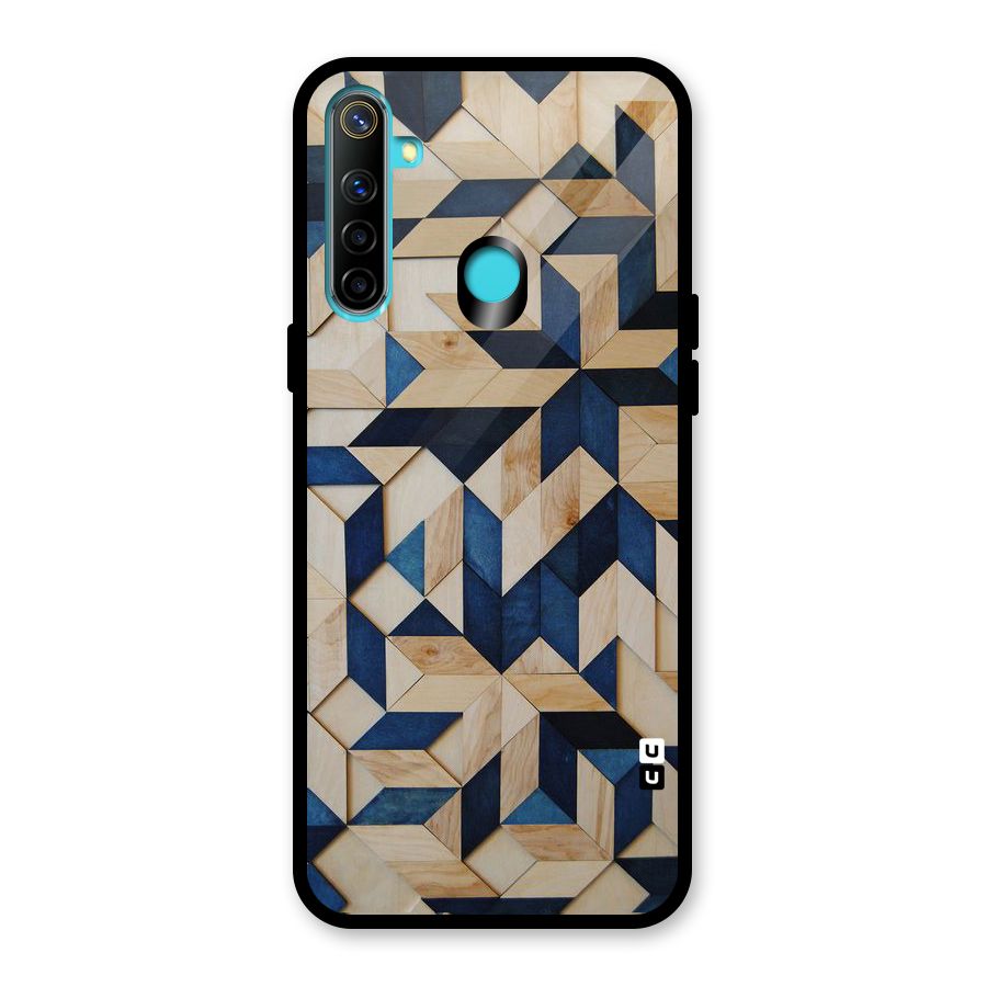 Disorted Wood Blue Glass Back Case for Realme 5