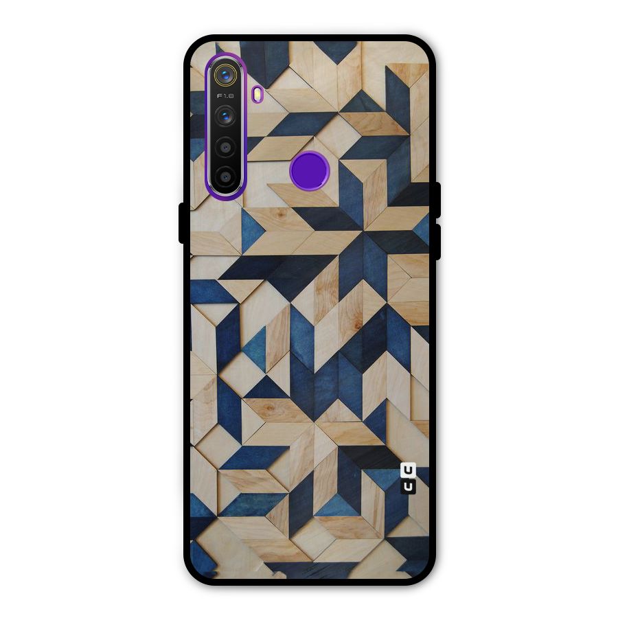 Disorted Wood Blue Glass Back Case for Realme 5s
