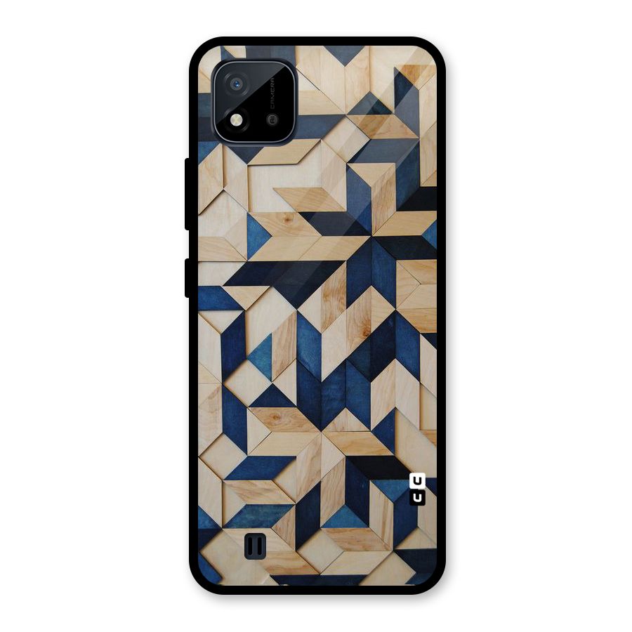 Disorted Wood Blue Glass Back Case for Realme C11 2021
