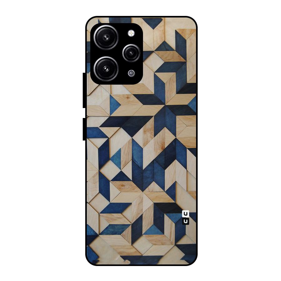 Disorted Wood Blue Glass Back Case for Redmi 12 4G