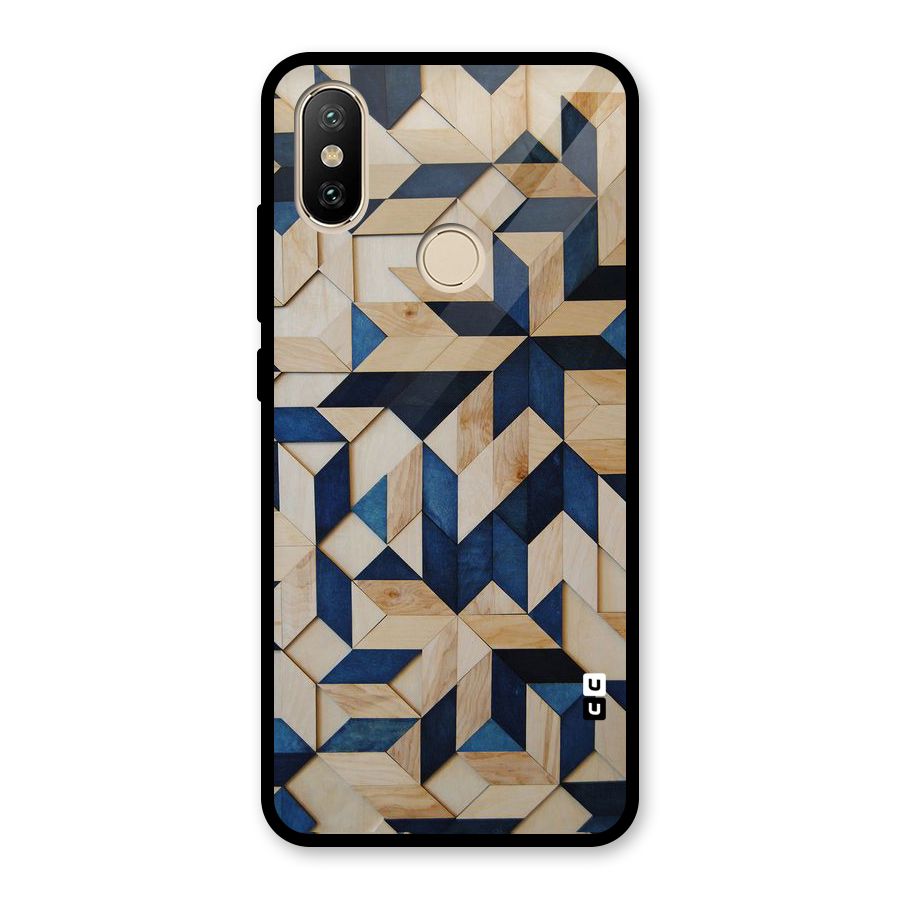 Disorted Wood Blue Glass Back Case for Redmi A2