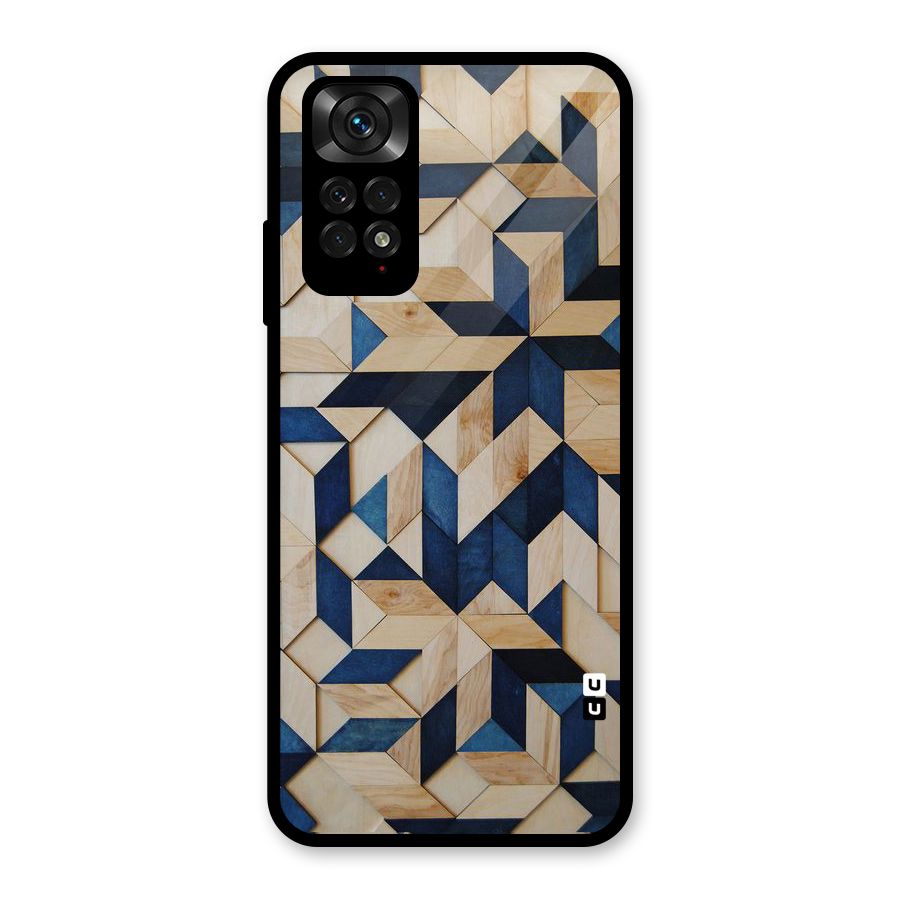 Disorted Wood Blue Glass Back Case for Redmi Note 11S