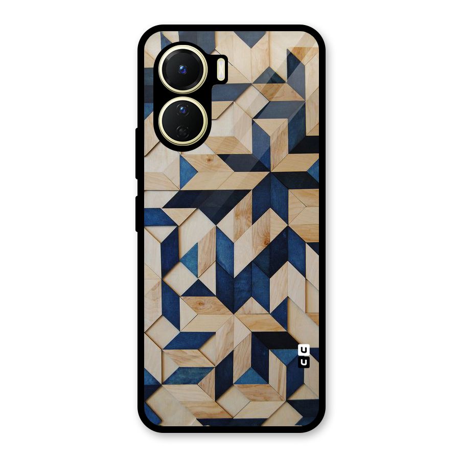 Disorted Wood Blue Glass Back Case for Vivo Y16