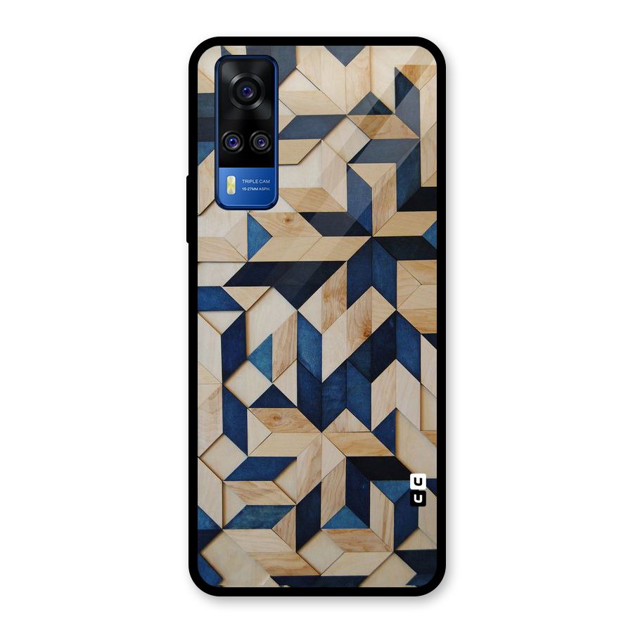Disorted Wood Blue Glass Back Case for Vivo Y31