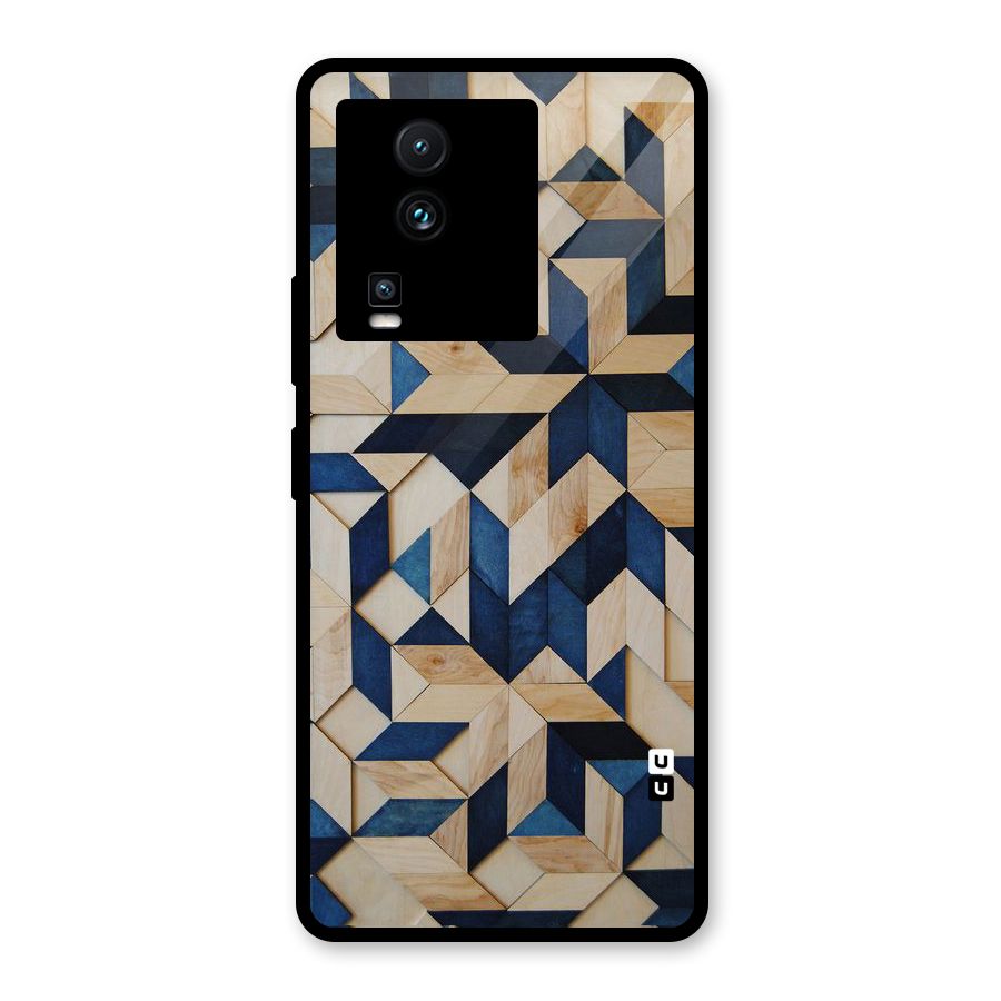 Disorted Wood Blue Glass Back Case for Vivo iQOO Neo 7