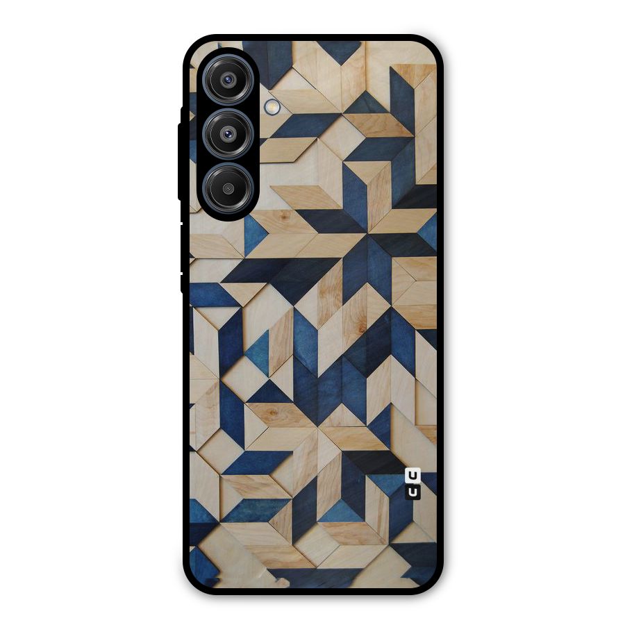Disorted Wood Blue Metal Back Case for Galaxy A16 5G