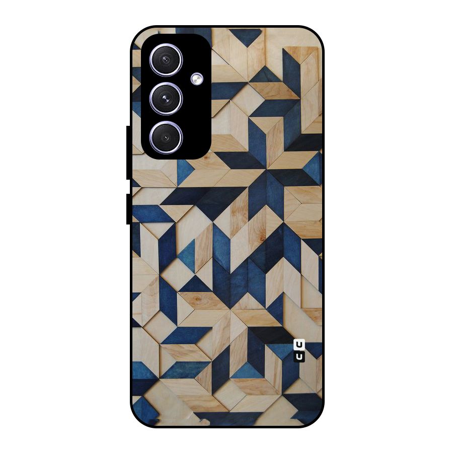 Disorted Wood Blue Metal Back Case for Galaxy A54