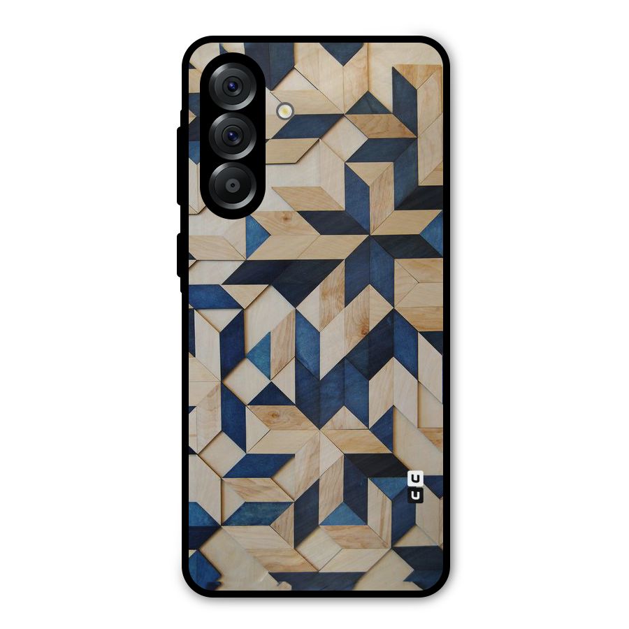Disorted Wood Blue Metal Back Case for Galaxy A56