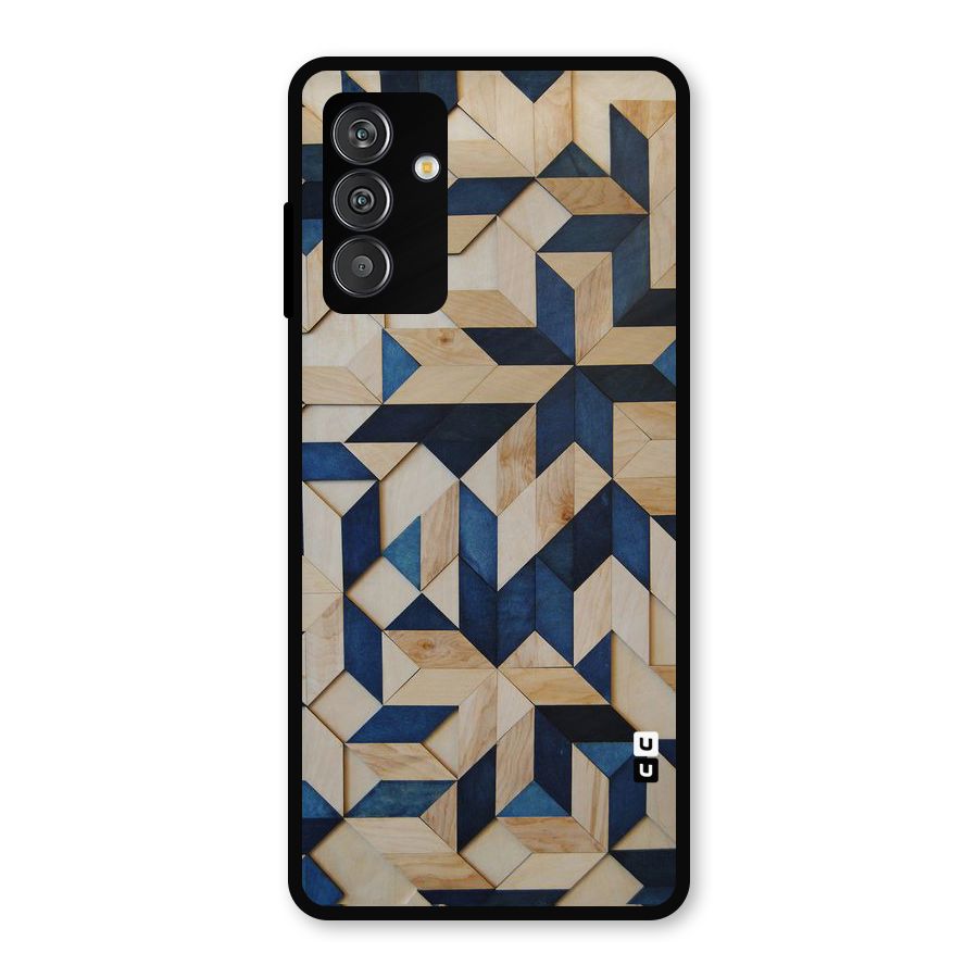 Disorted Wood Blue Metal Back Case for Galaxy F13