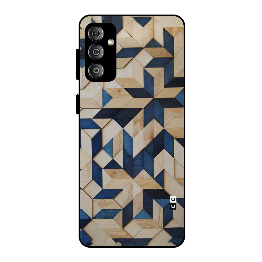 Disorted Wood Blue Metal Back Case for Galaxy F23