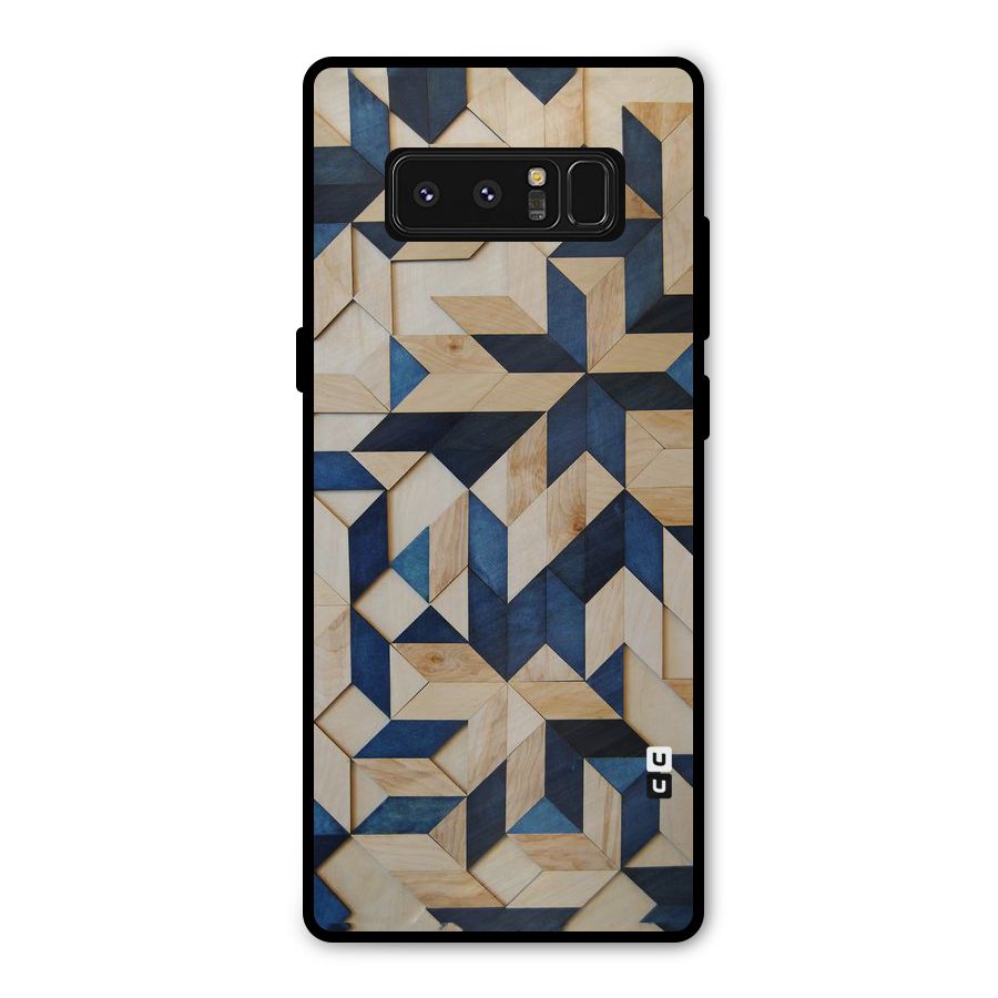Disorted Wood Blue Metal Back Case for Galaxy Note 8