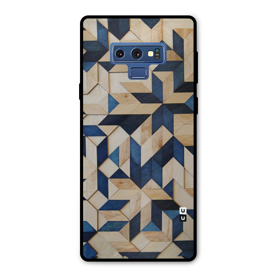 Disorted Wood Blue Metal Back Case for Galaxy Note 9