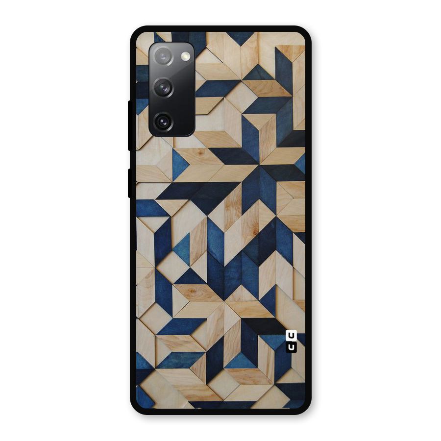 Disorted Wood Blue Metal Back Case for Galaxy S20 FE 5G