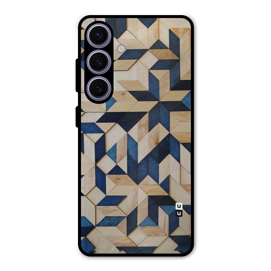 Disorted Wood Blue Metal Back Case for Galaxy S24