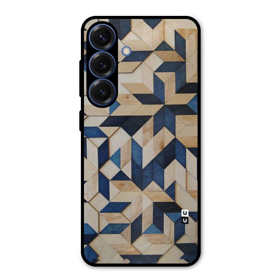 Disorted Wood Blue Metal Back Case for Galaxy S25