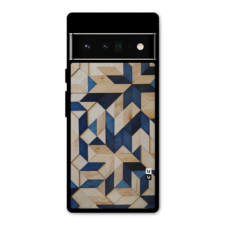 Disorted Wood Blue Metal Back Case for Google Pixel 6 Pro