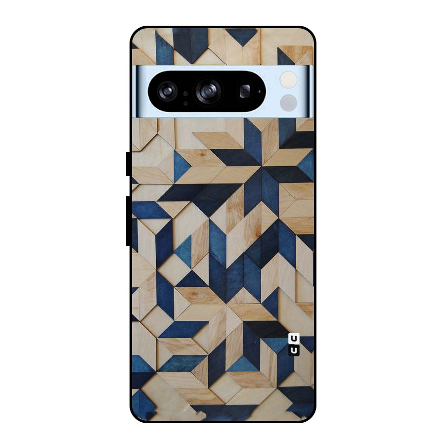 Disorted Wood Blue Metal Back Case for Google Pixel 8 Pro
