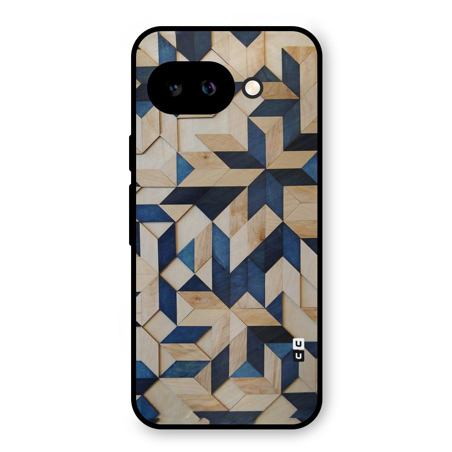 Disorted Wood Blue Metal Back Case for Google Pixel 9a