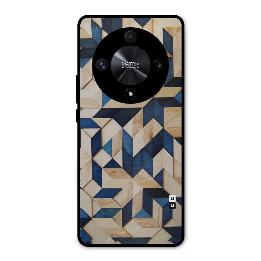 Disorted Wood Blue Metal Back Case for Honor X9b