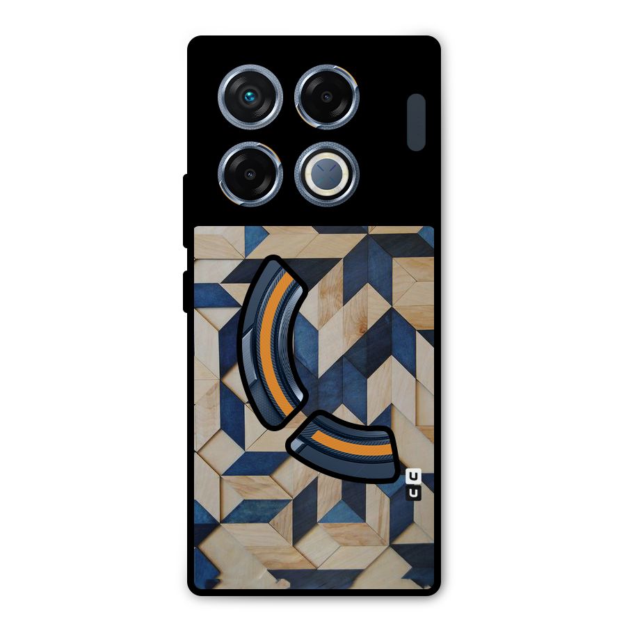Disorted Wood Blue Metal Back Case for Infinix GT 20 Pro