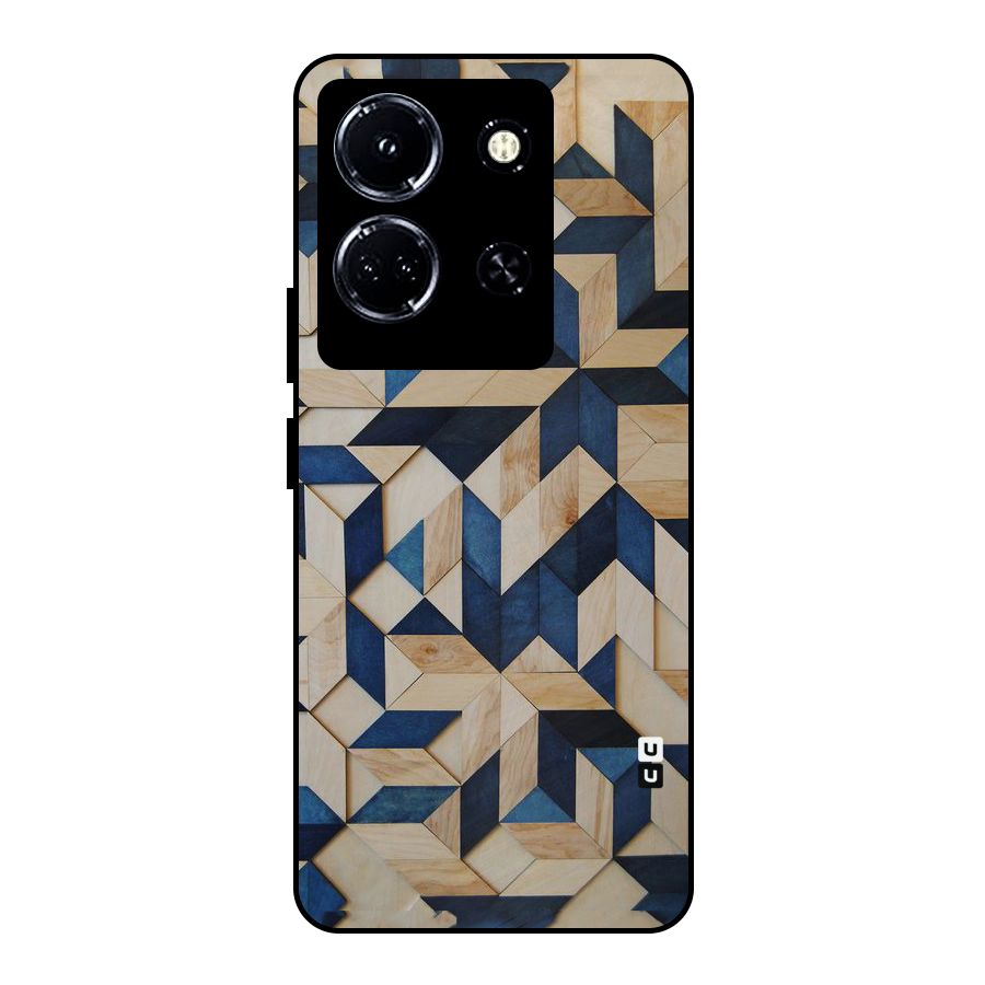 Disorted Wood Blue Metal Back Case for Infinix Note 30 5G