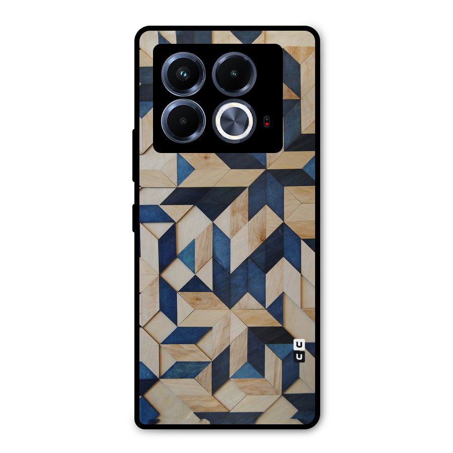 Disorted Wood Blue Metal Back Case for Infinix Note 40 5G