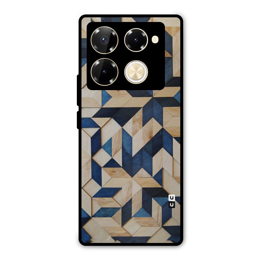 Disorted Wood Blue Metal Back Case for Infinix Note 40 Pro