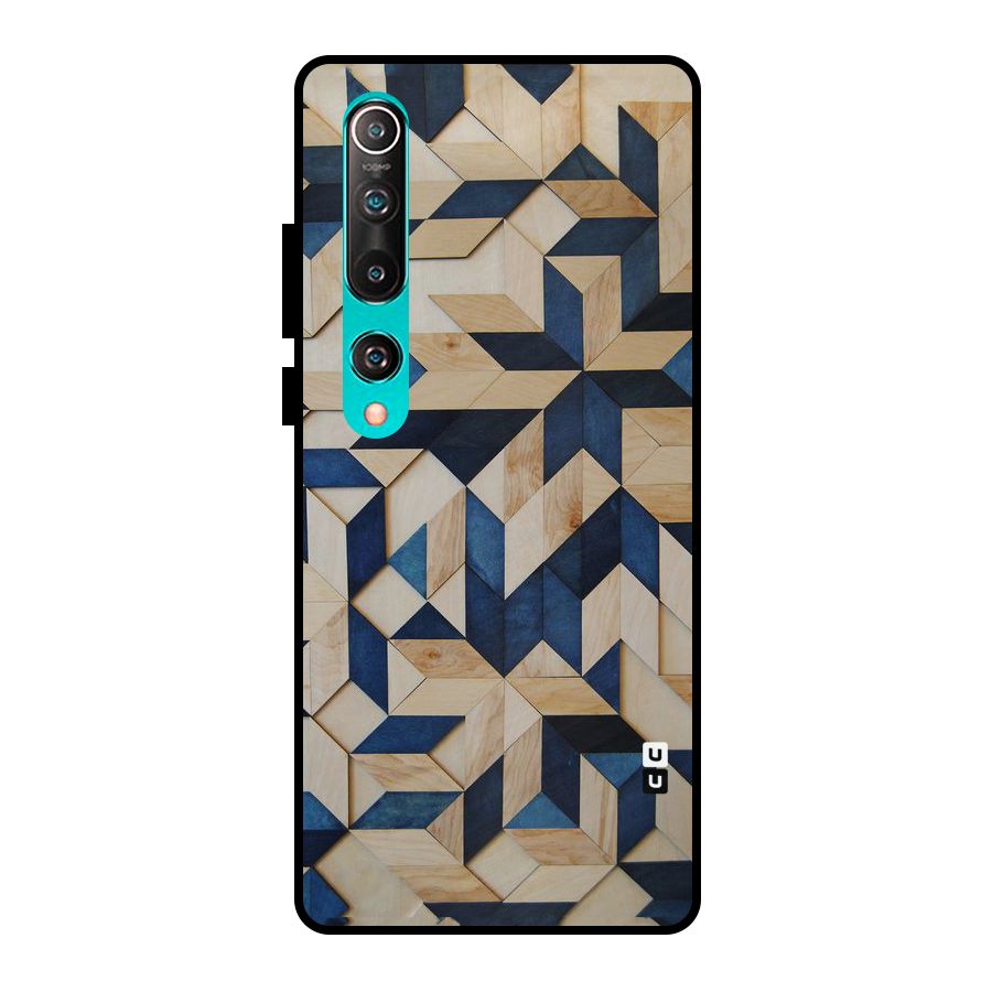 Disorted Wood Blue Metal Back Case for Mi 10