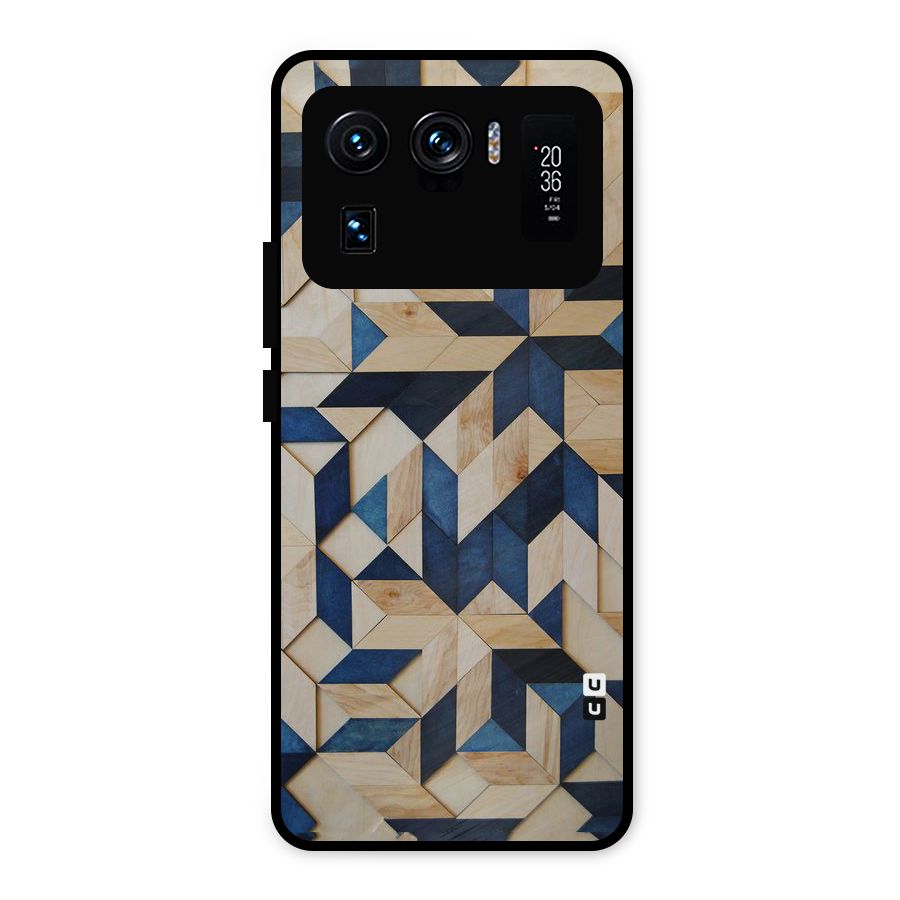 Disorted Wood Blue Metal Back Case for Mi 11 Ultra