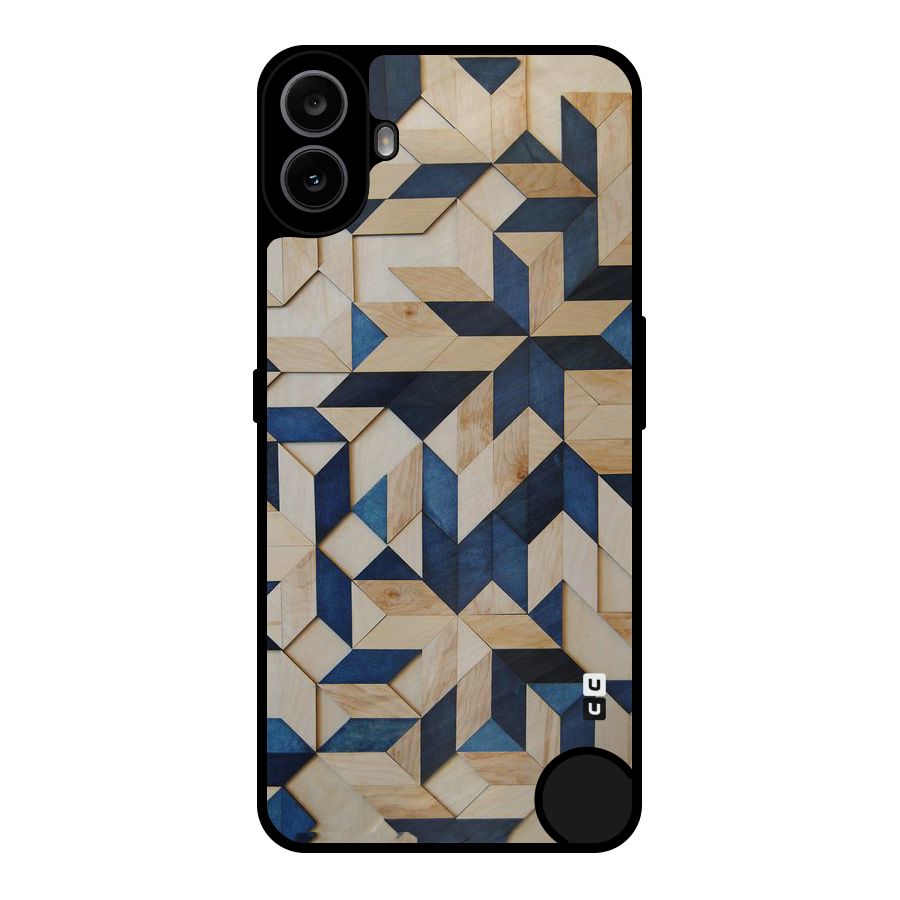 Disorted Wood Blue Metal Back Case for Nothing CMF Phone 1