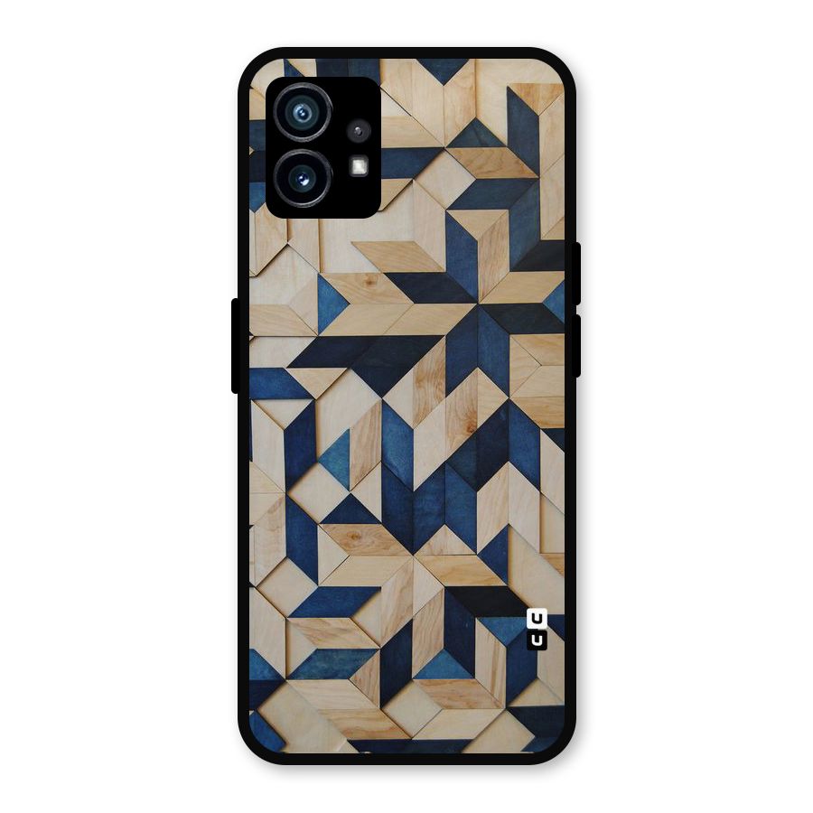 Disorted Wood Blue Metal Back Case for Nothing Phone 1