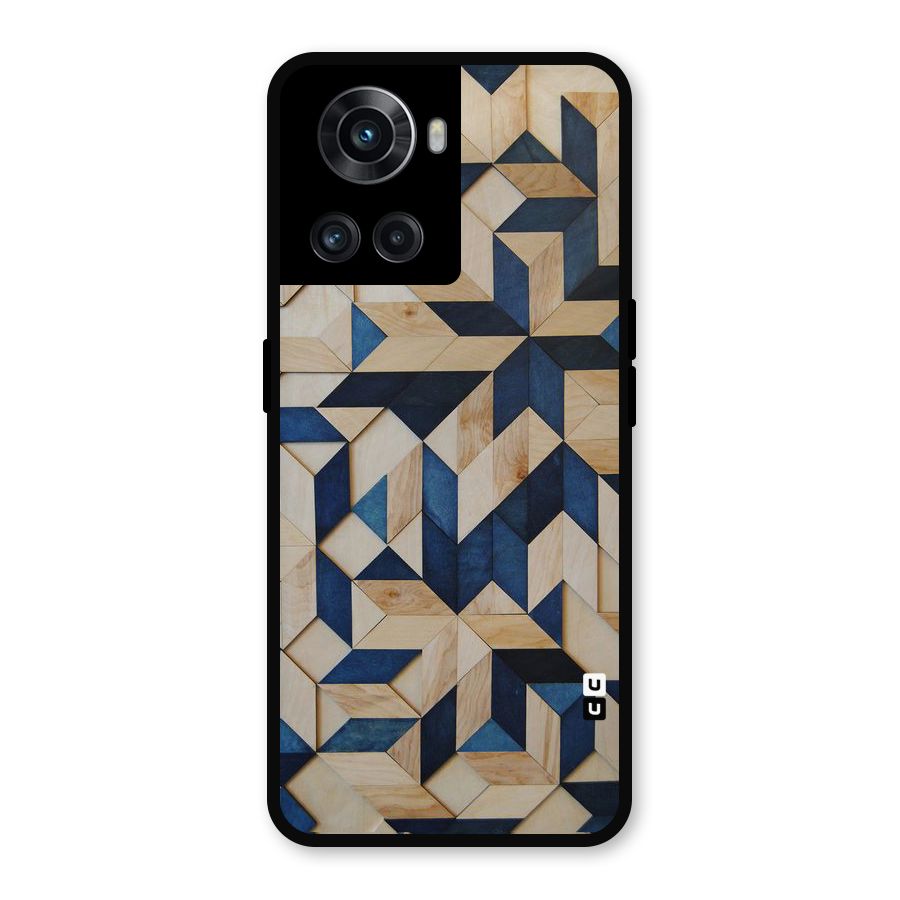 Disorted Wood Blue Metal Back Case for OnePlus 10R