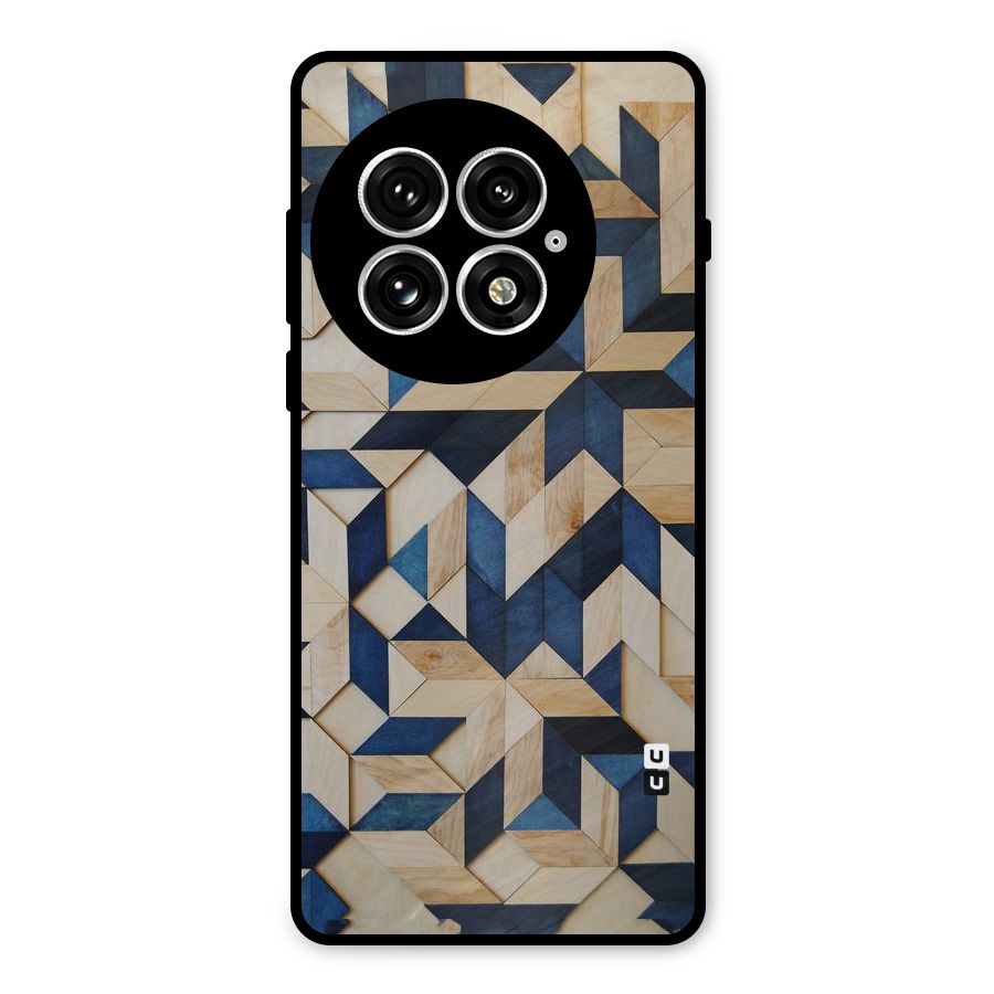Disorted Wood Blue Metal Back Case for OnePlus 13