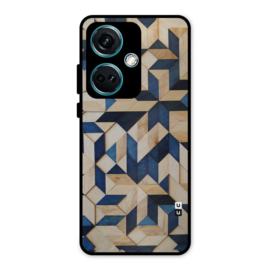Disorted Wood Blue Metal Back Case for OnePlus Nord CE 3 5G
