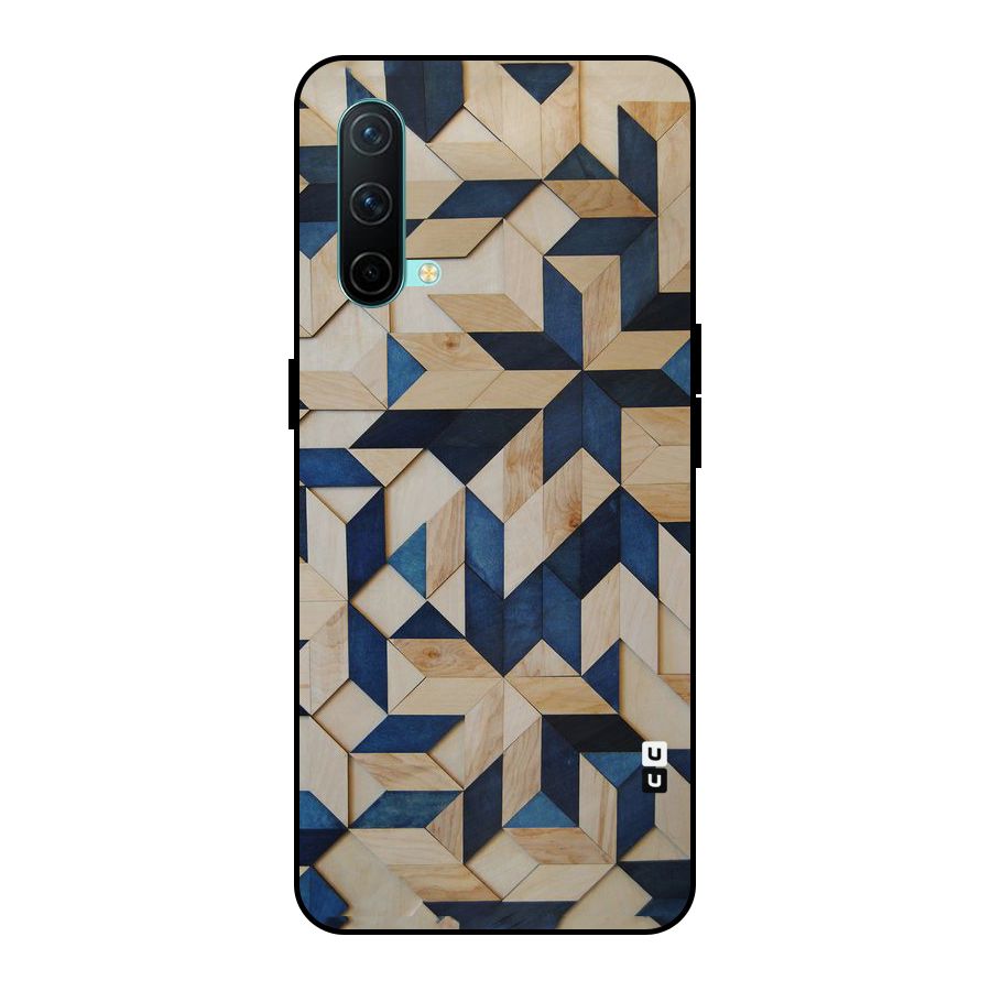 Disorted Wood Blue Metal Back Case for OnePlus Nord CE 5G