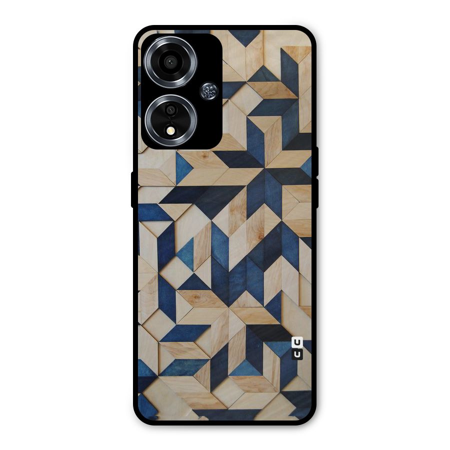Disorted Wood Blue Metal Back Case for Oppo A59