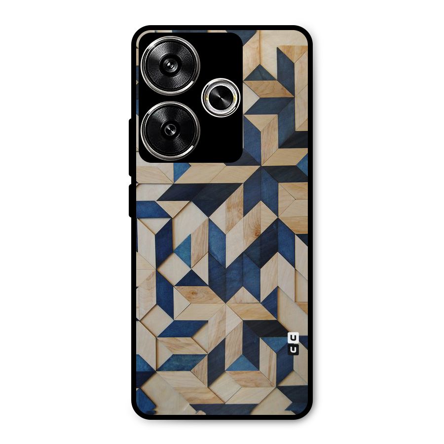 Disorted Wood Blue Metal Back Case for Poco F6