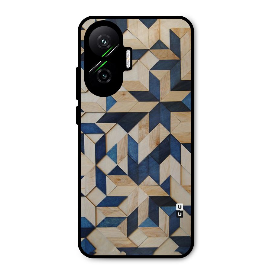 Disorted Wood Blue Metal Back Case for Poco F7