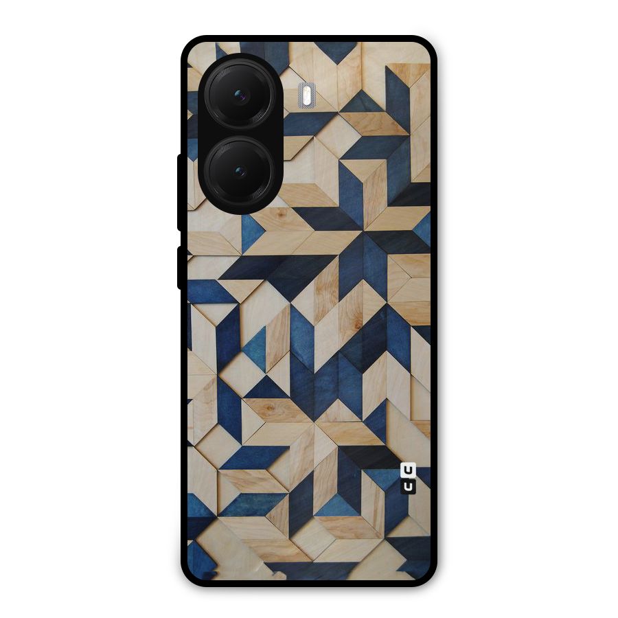 Disorted Wood Blue Metal Back Case for Poco X7 Pro