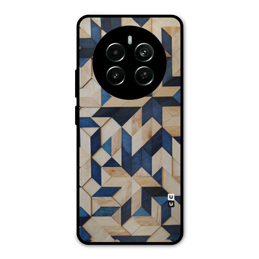 Disorted Wood Blue Metal Back Case for Realme 12 Pro Plus