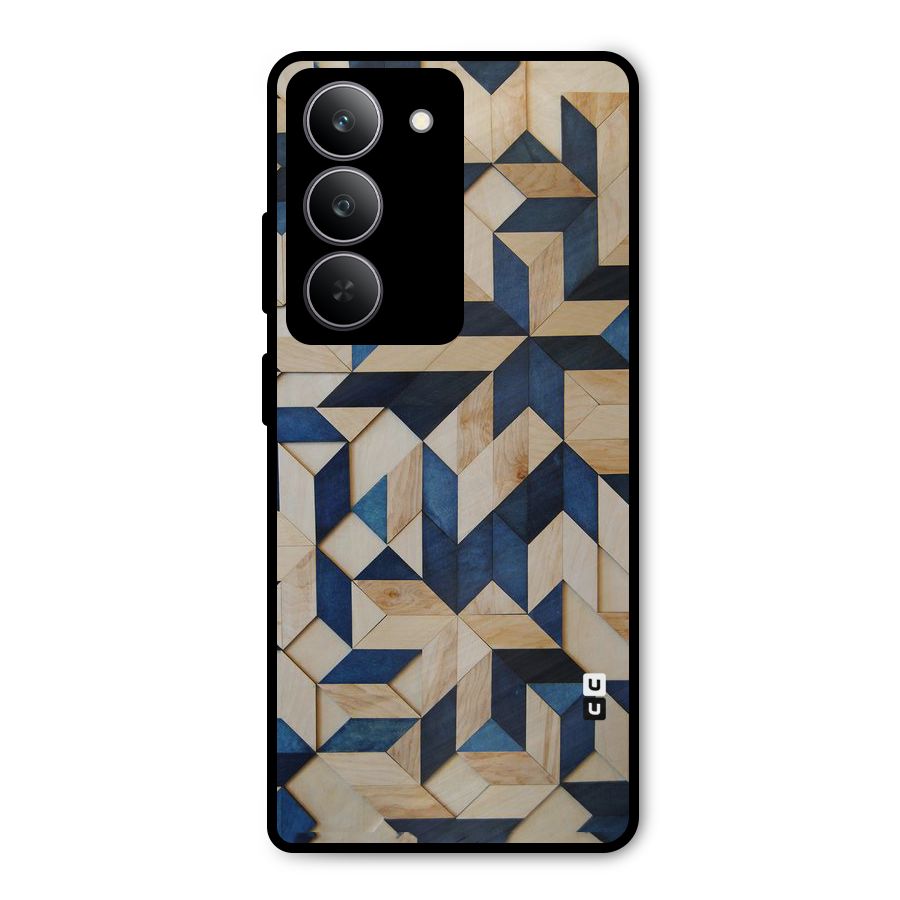 Disorted Wood Blue Metal Back Case for Realme 14x